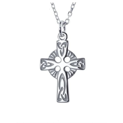 JMH Sterling Silver Celtic Cross 18 Inch Chain
