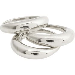 Pilgrim BE ring 3-in-1 set silver-plated