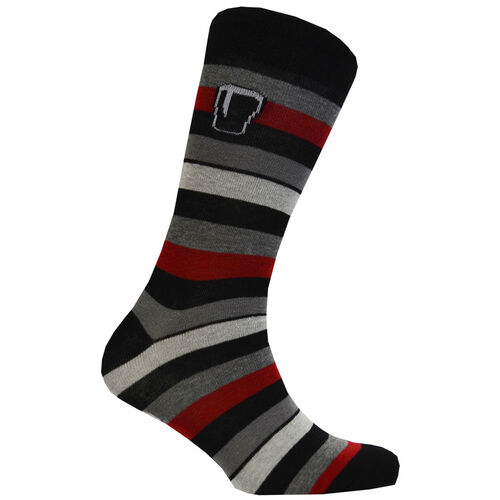 Guinness Guinness Black, Grey and Burgundy Striped Sock  One Size