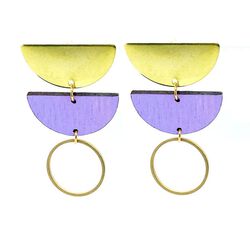 Shock Of Grey Jenny Fan Earrings in Lilac