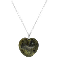 JC Walsh Marble Puffed Heart Pendant on Chain 20mm x 20mm