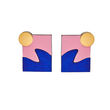 Shock Of Grey New Wave Earrings In Pink and Blue