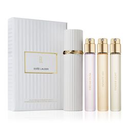 Estee Lauder Luxury Collection Atomizer Case with Refills 3 Travel Size Eau de Parfum Sprays 10ml x 3
