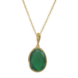 Juvi Designs Baja Pendant in gold plated sterling silver with a Green Onyx gemstone