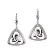 JMH Sterling Silver Contemporary Trinity Knot Earrings 18 Inch Chain