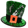 Traditional Craft Adults Green 2 Way Sequin Adult Leprechaun Hat  One Size