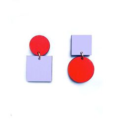 Shock Of Grey Vice versa earrings in Lilac and red wood