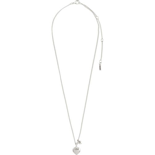 Pilgrim DIXIE recycled heart & crystal necklace silver-plated