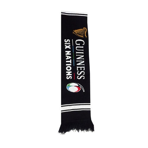 Guinness Black 6 Nations Knit Scarf  One Size
