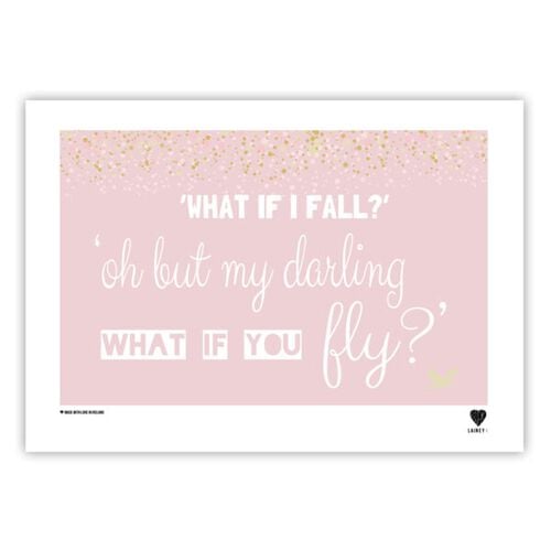 LAINEY K What if I fall (Pink)  Print A4