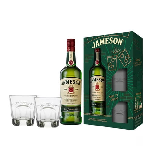 Jameson Irish Whiskey Giftpack with Two Tumbler Glasses 70cl