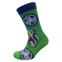 Book of Kells Celtic Green & Navy Mens Sock