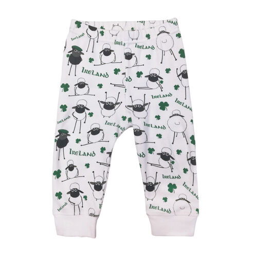 Traditional Craft Kids White Overall Print Sheep Baby Leggings 0-6 Months